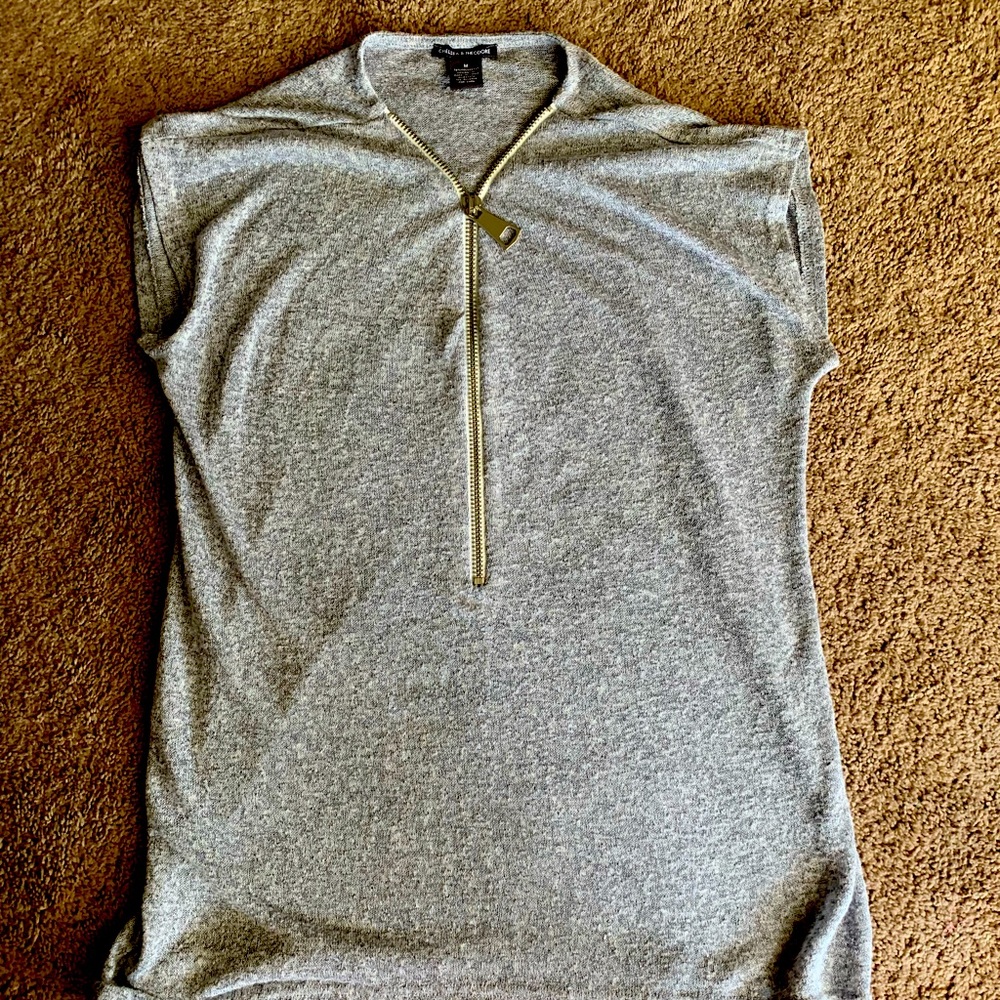 Grey Zippered Top. Very Comfortable